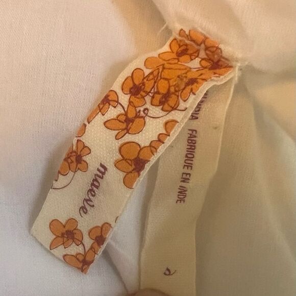 Maeve Eyelet Lace Trimmed Sundress Sz Small White Square Neck Pockets Lined - Picture 11 of 11